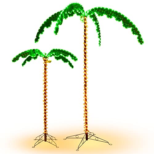 Tangkula Led Lighted Palm Tree With 504 Led Lights For Outside Patio, Hawaii-Style Lighted Coconut Palm Tree, Outdoor & Indoor Holiday Decoration For Backyard, Poolside, Garden, Terrace #TOP9