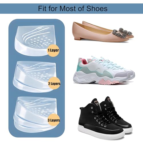 Irikdescia 1 paire de semelles de talon réglables pour supinations, correction de pronation, orthopédiques pour jambes courbées, alignement des pieds, pour améliorer la posture de marche (transparent) – vue 5