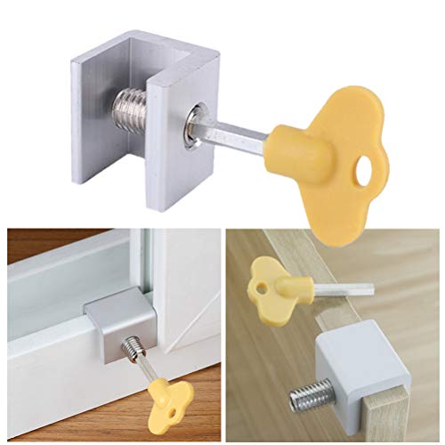 Vosarea 2 peças 6 peças de travas ajustáveis para janela deslizante para trava de segurança de porta