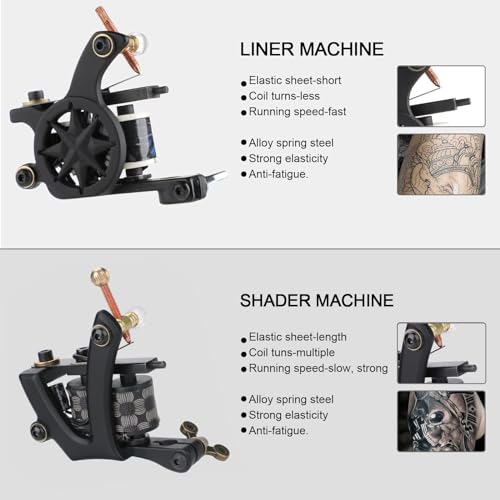 Solong Tattoo Kit for Beginners Traditional Tattoo Gun Kit 2 Pro Machine Tattoo Machine Kit Complete Tattoo Kit 28 Inks TK224-Pro