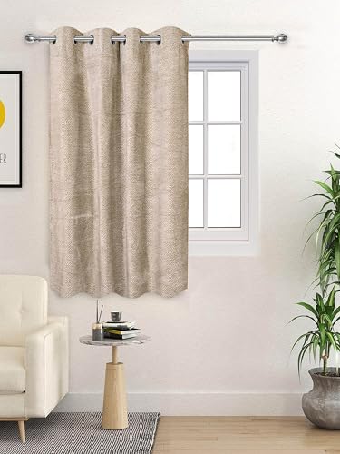 Image of Saral Home Pacman Saral Home Chenille Blackout Window Curtains 1pc, Beige, 4x5 Ft