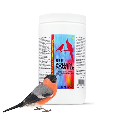 Morning Bird Bee Pollen Powder for Birds 16 Oz – Complete Nutrition with Protein, Amino Acids & Immune Support – Bird Vitamin & Mineral Supplement for Daily Health & Wellness