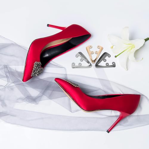 Image of KESYOO 3Pairs Metal Shoes Pointed Protector High Heels Toe Cap Cowboy Boot Tips Elegant High Heels Tip Cover