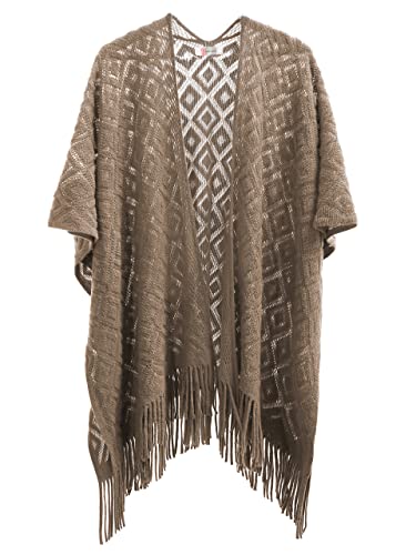 Soul Young Knit Shawl Wrap for Women Ladies Fringe Poncho Blanket Cardigan Cape2