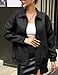 GraceSelect Leather Jacket Women Black Faux Oversized Motorcycle Bomber Coats 2025 Fall Fashion Outfits Winter Clothes