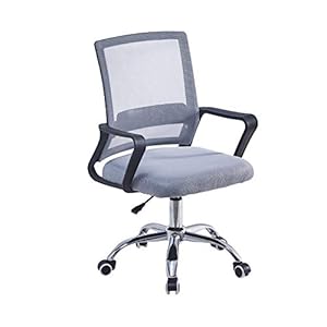 CLIPOP Bureaustoel Ergonomische bureaustoel met ademend gaas en lendensteun in hoogte verstelbare Executive computerstoel voor thuiskantoor (grijs)