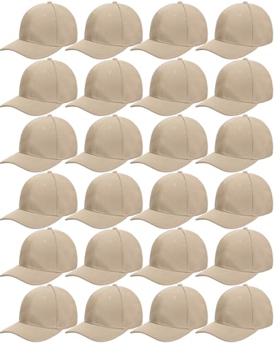 Image of Handepo 24 Pcs Blank Baseball Caps Adjustable Back Strap Unisex Blank Design Caps Plain Unisex Hats for Men Women