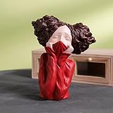 xuejuanshop Żywica dziewczyna rzeźba ozdoby salon biuro biurko statuetki rzemiosło dekoracja domu (kolor: niebieski)
