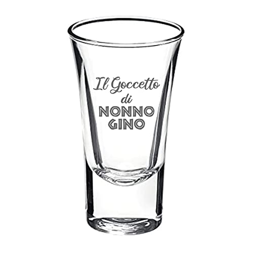 Generico Il Goccetto di... Bicchierino Liquore in Vetro Personalizzabile con Nome Incisione Personalizzata Idea Regalo Festa Del Papà 2023 Babbo Nonno Compleanno Natale Bicchiere da Shot Cicchettino