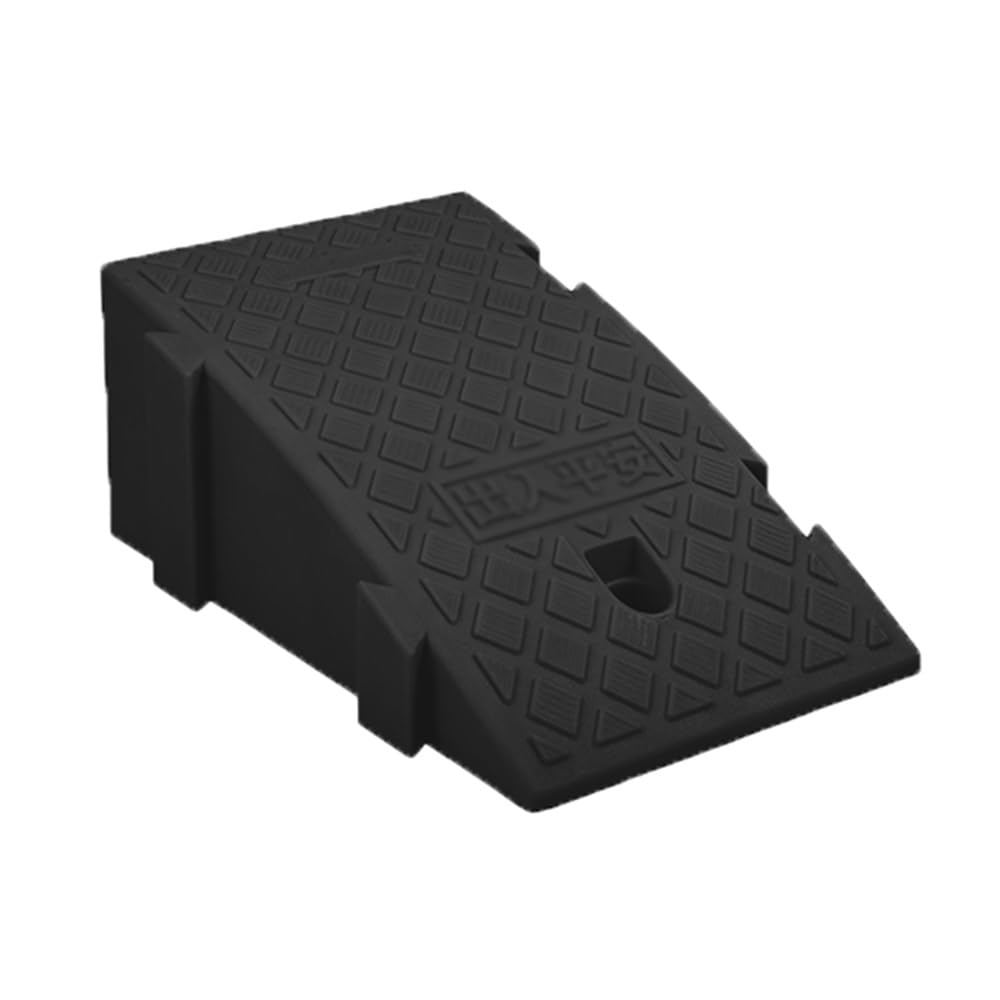 Rampa De Acceso De Plástico Antideslizante Rampas De Umbral Portátil Rampas De Bordillo Altura 16/19cm Rampa De Entrada De Plástico para Coche(Black,25x45x19cm/10x18x7.5in)
