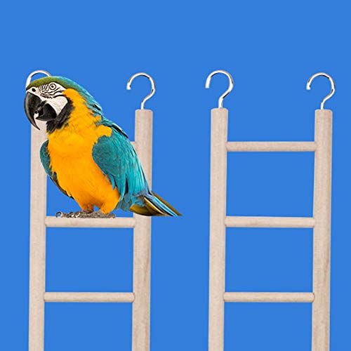 3 Pcs Bird Perches Wooden Ladder,3 Size Budgie Hamster Cage Hanging Climbing Ladder with Five/Six/Eight Natural Wooden Step Ladder for Parrots, Cockatoo,Parakeet and Lovebirds Bird Cage Accessories - Image 8