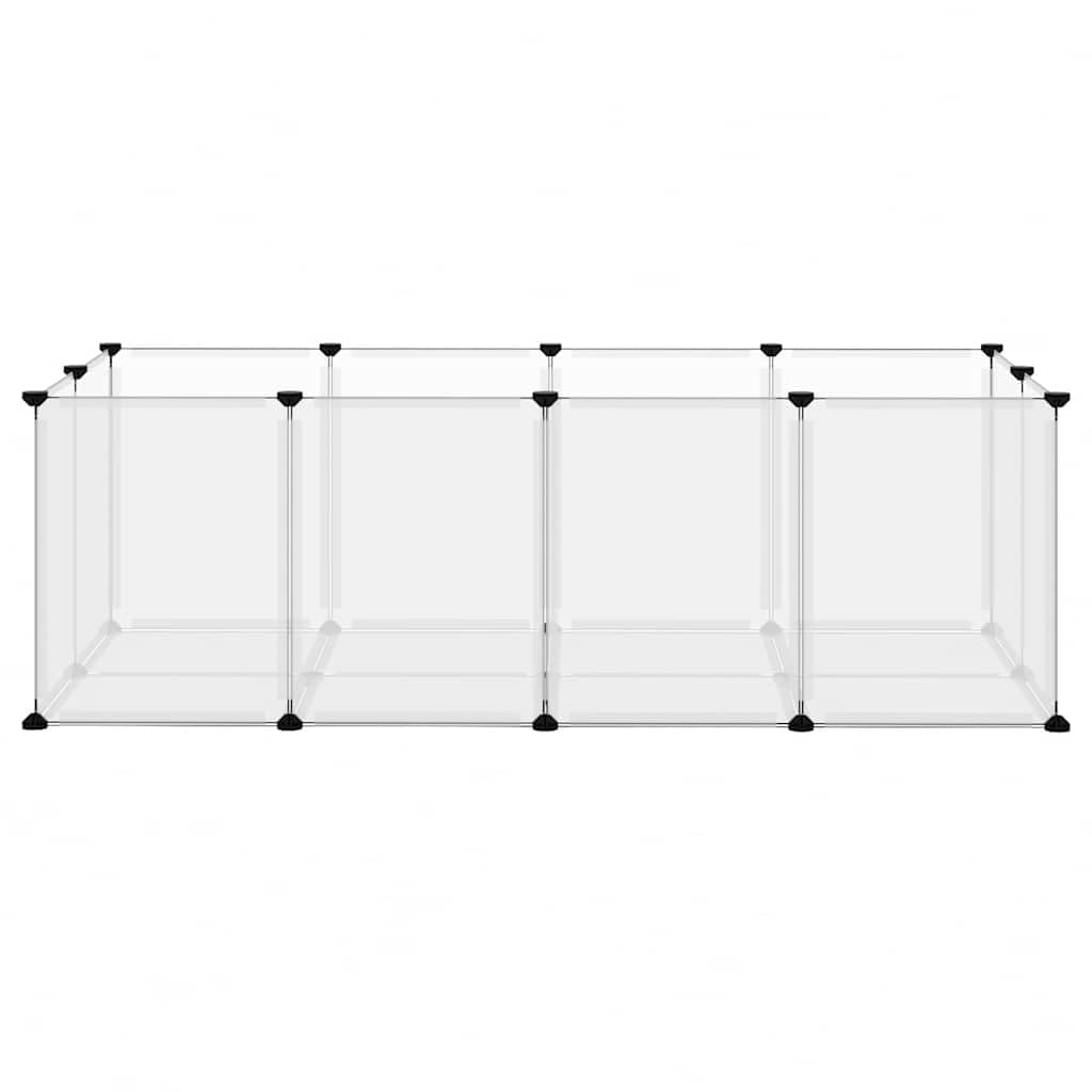 Kleintierkäfig Transparent 144x74x46,5 cm aus PP und Stahl, geräumiges Kleintiergehege mit Schutzgitter für Kaninchenstall, Meerschweinchenstall, Hamsterkäfig