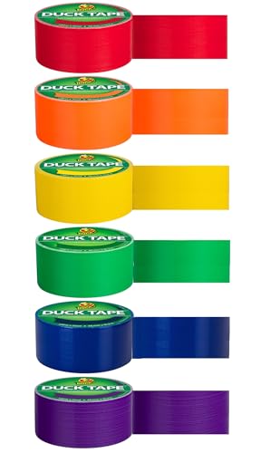 Duck Brand Color Duct Tape Pride Combo 6-Pack, Red, Orange, Yellow, Green, Blue and Purple, 115 Yards Total