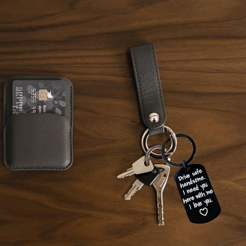 Image of Fathers Valentines Day Gifts for Him Dad Stocking Stuffers for Men Drive Safe Keychain Boyfriend Christmas Husband