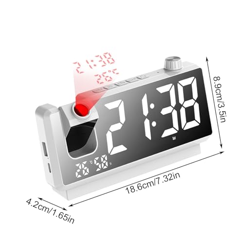 Proyector de reloj digital giratorio de 180 grados y diseño LED 6