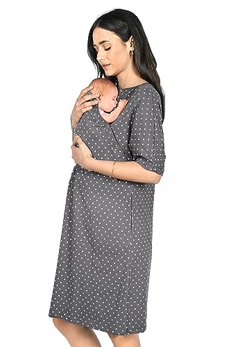 Robe allaitement 3 en 1 en coton pour éviter l'inconfort de l'accouchement et des tétées