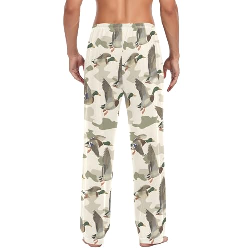 Wild Duck on Camouflage Men's Pajama Pants Lightweight Sleepwear Bottom Lounge Pants3