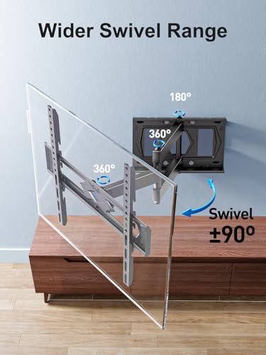 PERLESMITH TV Wandhalterung, Schwenkbare Neigbare TV Halterung für 26-60 Zoll Flach & Curved Fernseher oder Monitor bis zu 40kg, Wandhalterung Fernseher max.VESA 400x400mm – Bild 4