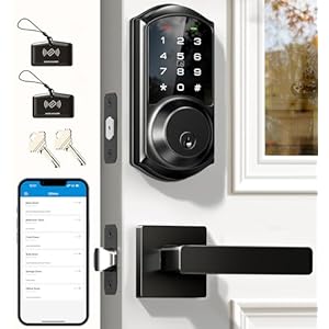 Veise VE06-L Smart Locks with 2 Lever Handle Set, App...