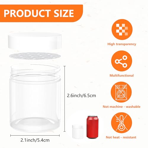 84PCS 4oz/125ml Plastic Jars with Screw On White Lids Pressure Sensitive Seal,Clear Container for Storing Dry Food,Spice,Lotion, Cosmetic, Slime, Honey Jam, Cream, Butter by IHOMECOOKER - Image 2