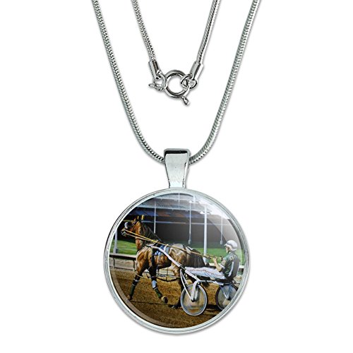 Graphics & More Harness Racing Horse Pendant with Chain