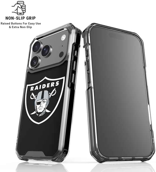 Skinit Clear Phone Case Compatible with iPhone 17 Pro Max - Officially Licensed NFL Las Vegas Raiders Large Logo Design