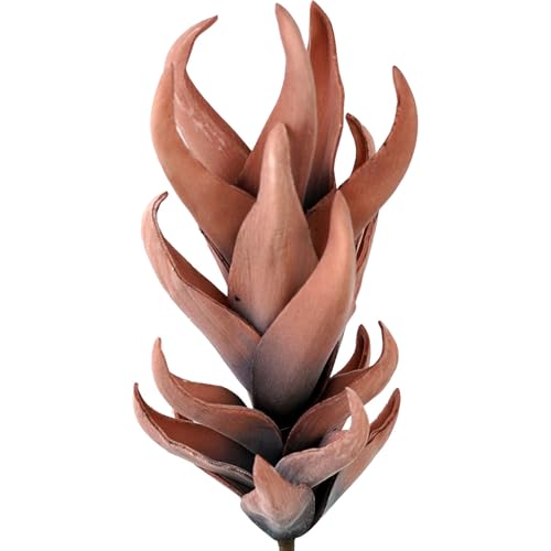 Set di 6 Rami di Foglie Artificiali in Schiuma Eva e Carta Corallo 65 cm Medidas: 65cm