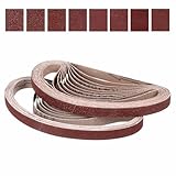 CoCud 3/8 x 13 Inch Sanding Belt, 49 Pcs 40/60/80/120/180/240/320/400 Grit Knife Sharpener Belts Work Sharpening for Belt Sander Knife Carving Tool Metal Working