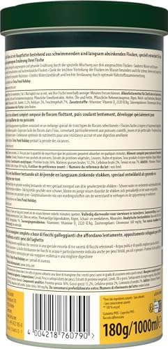 Tetra Pond Flakes - Fischfutter-Flocken für kleinere und junge Teichfische, für eine abwechslungsreiche und ausgewogene Ernährung, 1 L Dose
