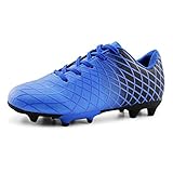 JABASIC Kids Outdoor Fußballschuh Athletic Firm Ground Fußballschuhe (29 EU,Blau-1)
