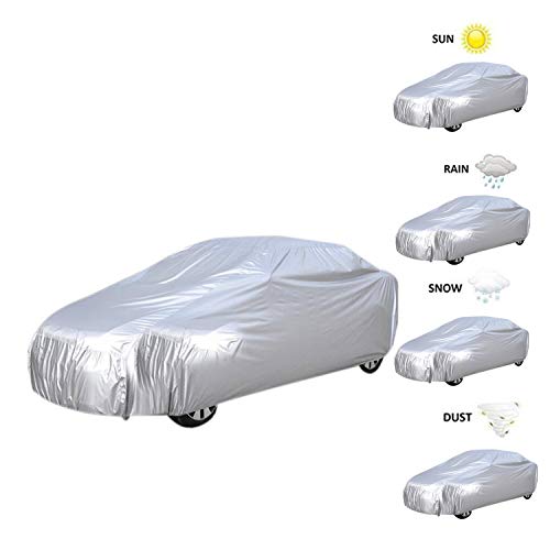 Image of Adroitz Silver Matty Triple Stitched Car Body Cover for Hyundai Getz Prime (Without Mirror Pocket)