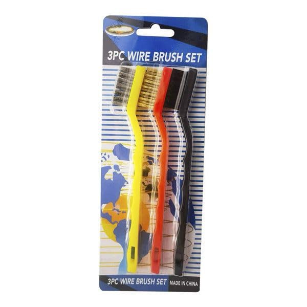 G.S.D. Tools 3 Pieces Mini Wire Brush Set (Brass, Nylon, Stainless Steel Bristles) Red/Yellow/Black Colour 1 Set Of 3 Pc Wire Brush Set (B0D9NM8WPQ) Amazon Price History, Amazon Price Tracker