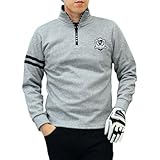 [TopIsm] ゴルフ トレーナー メンズ ゴルフウェア 暖かい裏起毛ボアフリース GIORNO SEVEN ジョルノセブン ハーフジップ モックネック スウェット ハイネック トップス 秋冬 1グレーXXL