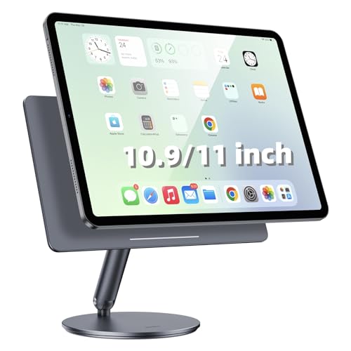 BENKS Magnetic iPad Stand, Infinity Pro 360° Rotating iPad Mount, Foldable Portable Tablet Holder, Adjustable Rotating Table Stand for Apple iPad Pro 11" 1st/2nd/3rd/4th Gens, iPad Air 11" 6th/5th/4th