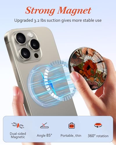 Image of Magnetic Phone Grip, Cute Finger Grip Phone Stand, Mushroom