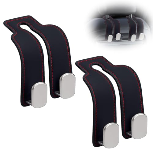 Crochets de rangement pour voiture, 2 crochets doubles pour siège de voiture, crochets pour le dos, crochets pour siège arrière, appuie-tête, crochets en...