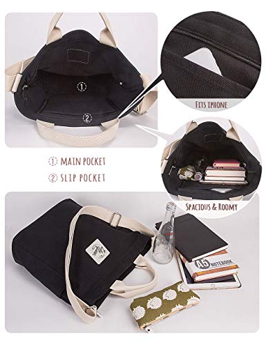 Image of Lily queen Women Canvas Tote Handbags Casual Shoulder Work Bag Crossbody