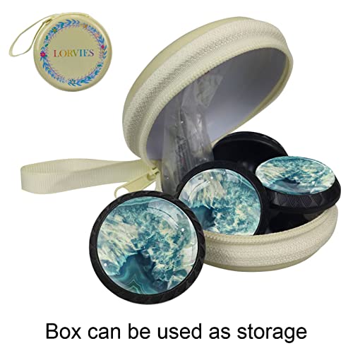 Lorvies 4 Pack 1.37" Decorative Marble Cabinet Knobs, Glass Abs Black Round Single Hole, Cabinet Dresser Drawer Closet Door Knobs Handles Pulls For Home Kitchen Bedroom Bathroom (Crystal Blue Marble) #TOP3