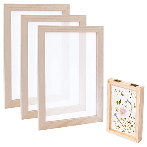 SUPERFINDINGS 3 pièces 30cm Rectangle Burly Bois Papier Faisant Moule Cadre Écran Outils Deckle Écran Impression Cadre pour Bricolage Papier Artisanat