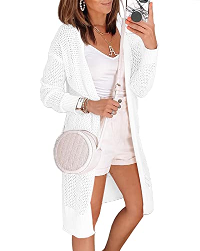 Misassy Womens Open Front Knit Sheer Cardigans Summer Boho Lightweight Long Sleeve Kimono Long Sweater
