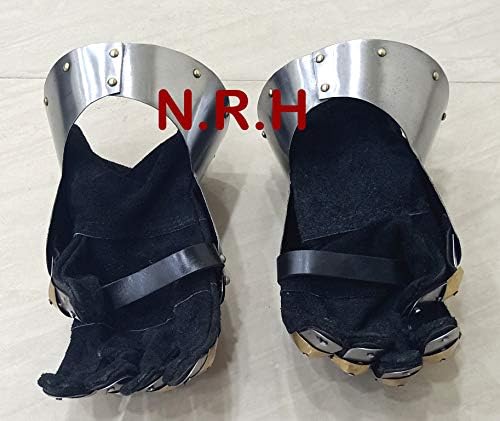 Nautical Replica Hub Medieval Knight Gauntlets Functional Armor Gloves Leather Steel SCA LARP Brass Design Armor Gloves