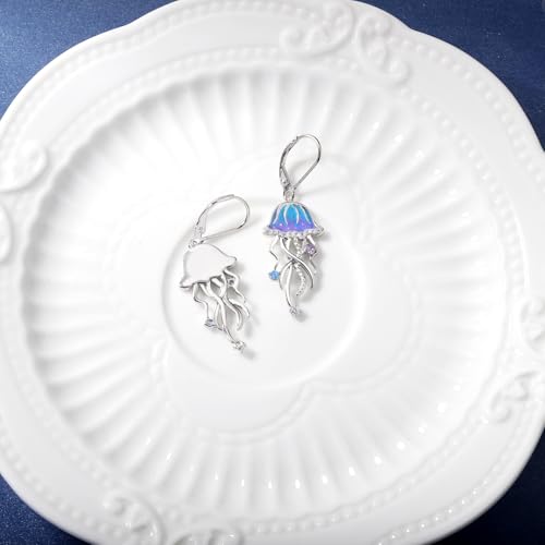 Jellyfish Dangle Earrings for Women - 925 Sterling Silver Cute Ocean Animal Earrings Jellyfish Jewelry Jellyfish Gifts4