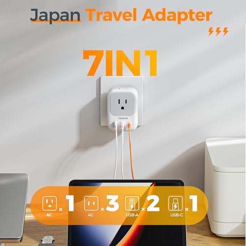 image for TESSAN 2 Prong to 3 Prong Adapter, Multi Plug Outlet Extender with 4 O