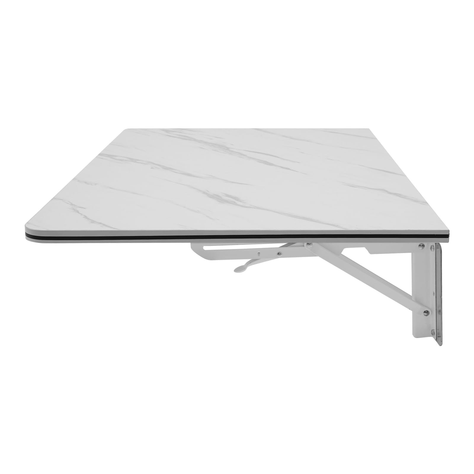 Wandklapptisch Küche, Wandklapptisch 30KG MDF Wandbefestigung Zusammenklappbar mit Metallhalterungen fur Esstische, Schreibtische, Kredenzen Weiß (80 x 50 cm)