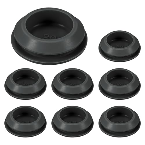 Image of M METERXITY 8-Packs Silicone Hole Plugs, Snap in Locking Hole Plugs for 20-22mm Hole, Round Hole Rubber Plug Kitchen Bulkheads Waterproof Sealing Plugs [Black]