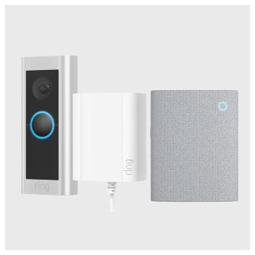 Ring Wired Video Doorbell Pro + Chime (3e gén.) | sonnette-caméra, vidéo HD 1536p, plan moyen, détection de mouvements 3D avec adaptateur secteur | Essai de 30 jours à Ring Home