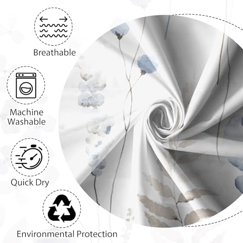 Rideau de douche anti éclaboussures en polyester floral - 5