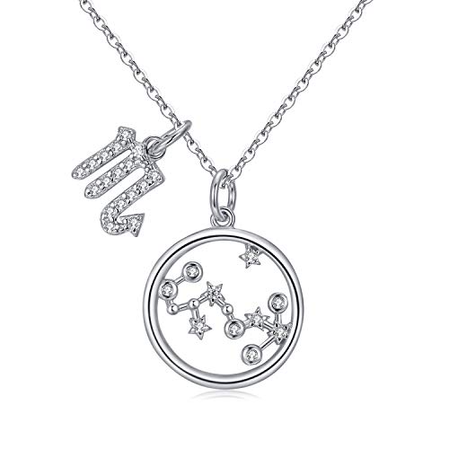 NewL Ciondolo Scorpione In Argento Sterling 925 - Gioiello Zodiacale Con Motivo Ossidato - 21x15 Mm