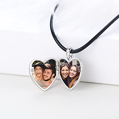 Conbo S925 Sterling Silver Rose Flower Heart Locket Necklace Holds Photo Picture Locket Pendant Jewelry Gifts For Women Girls Birthday Valentine's Day #TOP2