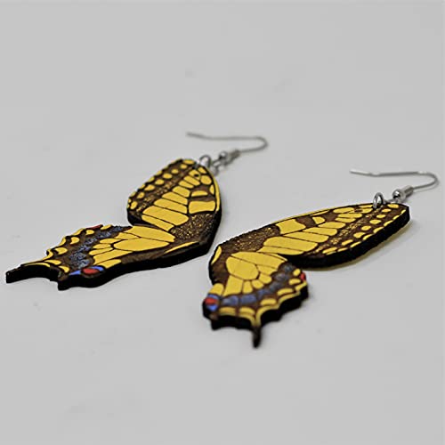 Swallowtail Butterfly Dangle Earrings | Hand-Painted Wood Jewelry #TOP2